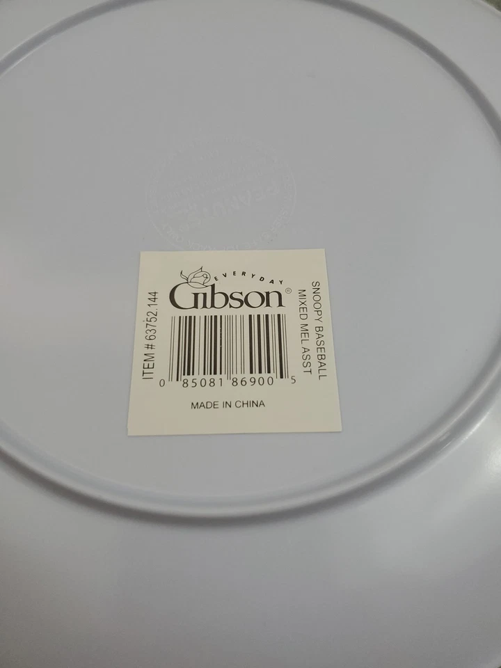 Набор из 4 синих меламиновых тарелок Gibson Peanuts Charlie Brown All Star 8 дюймов - Изображение 3 из 4