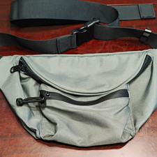 Gray  Black Unisex Belt Bag Fanny Pack, Adjustable Strap, Zip, Pockets