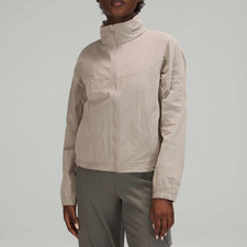 B0 Auth LULULEMON Reverstone Hooded Full Zip Woven Rain Jacket Size 6