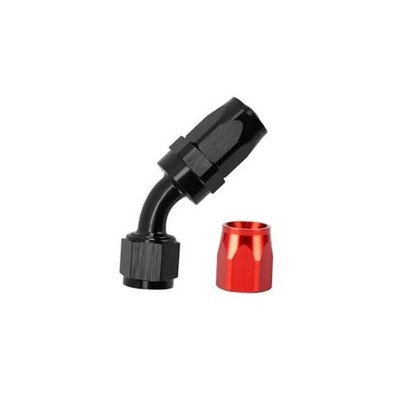 6AN 45 Degree Fitting 1PCS With 1 Extra Red Socket Nut, 6AN 45°- 1 PCS Black