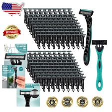 Bulk 200 Men's Disposable Razors  3 Blade, Ergonomic Grip, Aloe Vera Strip, ...
