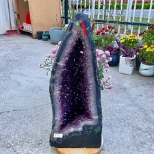 Geoda de amatista natural 73,89 lb cuarzo cristal racimo catedral energía curativa