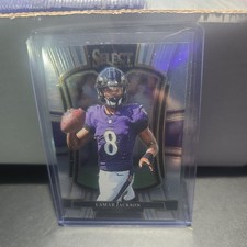 Lamar Jackson 2025 Panini Select #160 Premier Level Silver Prizm Shock Ravens