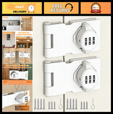 Keyless Combination Lock - Security Hasp for Doors, Cabinets, Gates, 2 Pack