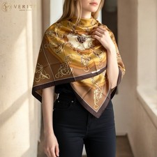 RARE VINTAGE HERMES Silk Scarf "Lift Profile" Carre 90 designed by Shan Merry