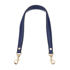 22.8" Leather Purse Strap, Purse Handle Replacement, Dark Blue/Light Gold