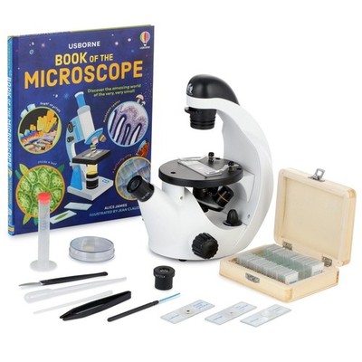 IQCrew IN50C-PS25-WM-E Inverted Microscope with 0.3MP Camera + Slides + Book