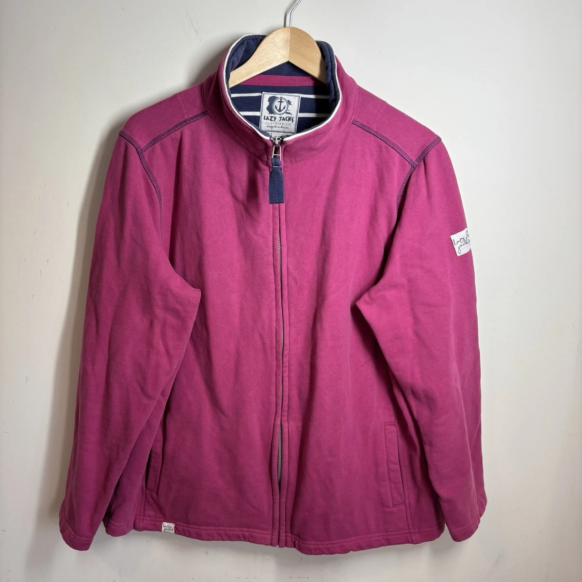 Sweat femme Lazy Jacks rose coton fermeture éclair intégrale