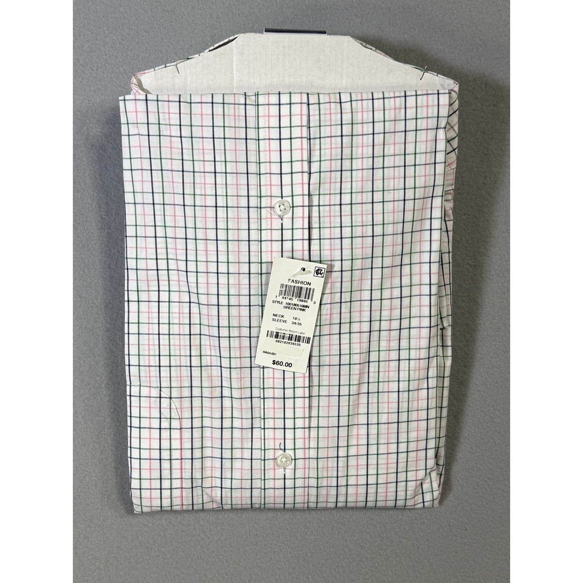 Club Room Men's Regular Fit Letto Plaid Dress Shirt Green Pink