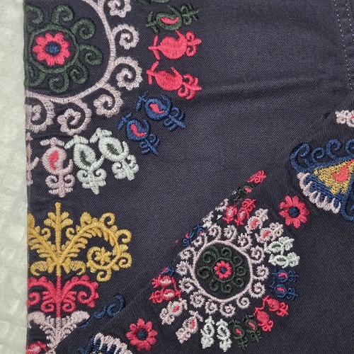 Boden Girlfriend Mid Rise Navy Floral Embroidered Denim Jeans US 10R NWT - Picture 4 of 13