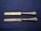 Two Lovely Gorham Buttercup Sterling Silver Blunt Luncheon Knives 8 5/8” No Mark