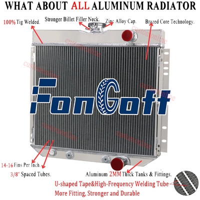 4 Rows Radiator For Ford Mustang 1967-1970/ Falcon 1966-1970/ Fairlane 1963-1969