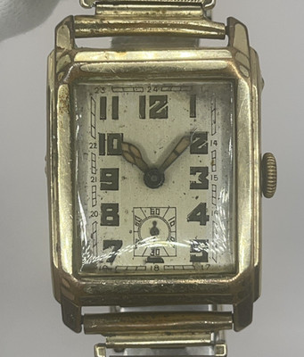 Vintage  TANK  Armbanduhr double scale |Art Deco |Kleine Sekunde| Swiss |Defekt