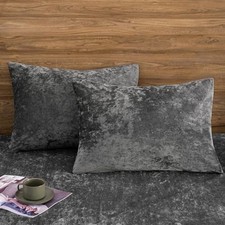 Truly Velvet Pillowcases Standard Size, No 26" x 20" Pack of 2 Dark Grey