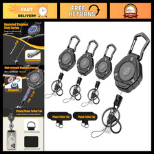 Heavy Duty Magnetic Retractable Keychain - Carabiner Badge Holder, ID Reel, 4 Pa