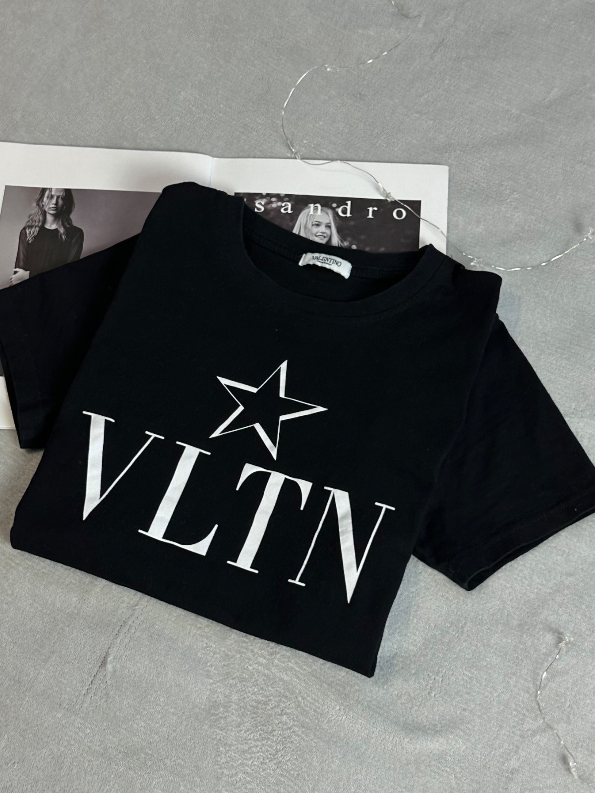 Valentino VLTN Star Designer Women's Black T-Shirt Size S