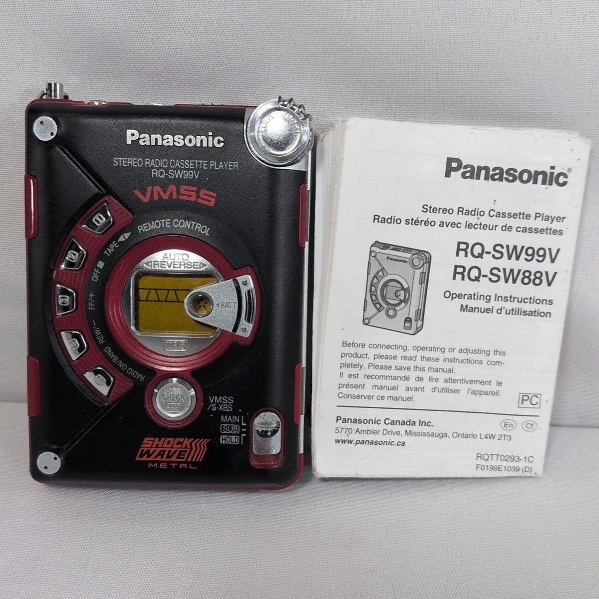 Panasonic RQ-SW99V Shock Wave Metal Stereo Radio Cassette Player