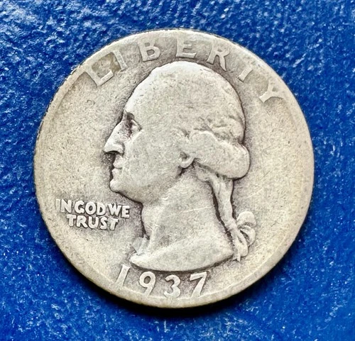 1937-D Washington Quarter. 90% Silver. F-VF Condition. Charity Auction. ￼