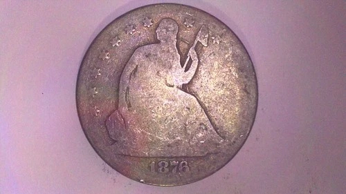 1876 SEATED LIBERTY HALF DOLLAR WELL CIRCULATED NICE ALBUM FILLER