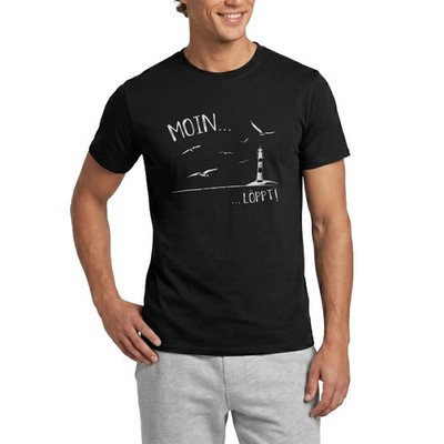 Moin Löppt Leuchtturm Küste Norddeutsch Männer T-Shirt