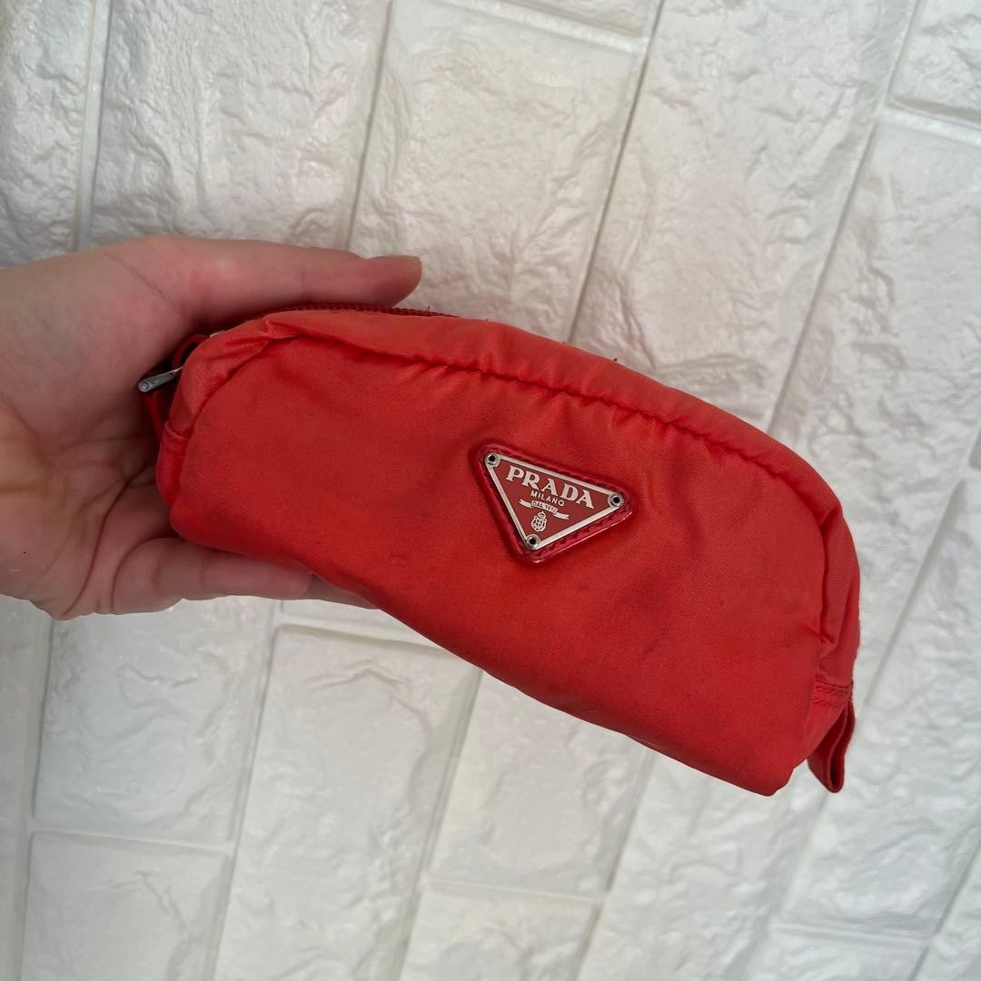 Prada Nylon Makeup Pouch Triangular Plate Used, S… - image 12