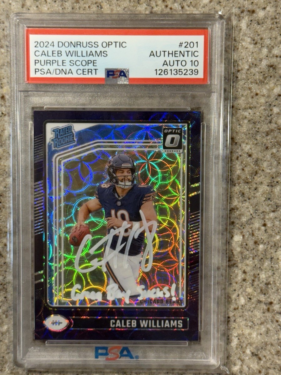 2024 Caleb Williams Rookie Green Bay Sucks Autograph Donruss Optic