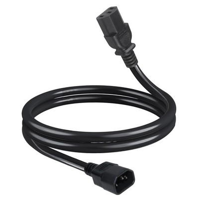 2 Pack 1.5 Ft IEC C14 Male to IEC C13 Female Power Extension Cable 10A 125V
