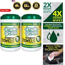 Heavy-Duty Cleaning Wipes All-Purpose Degreasing Towels 75 Pack of 2
