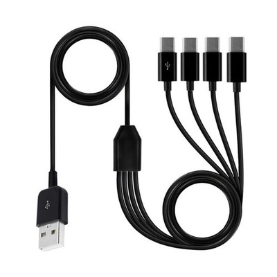 Universal 4 in 1 Multiple Ports USB Fast Charger Cord with 4 Type C Connector