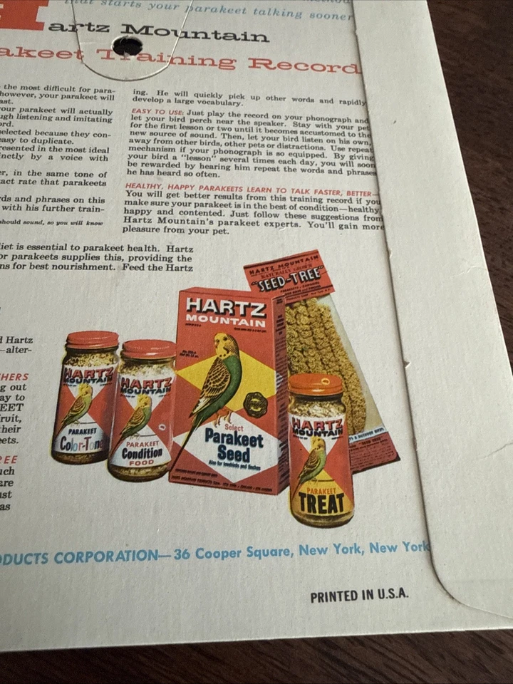 Parakeet Training Record 45 Rpm 7 Inch Foto 3 de 4