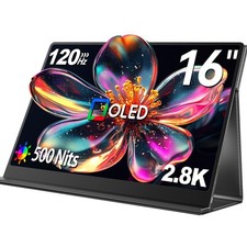 16 Inch OLED Portable Monitor 3K 120Hz Gaming Monitor Display 16:10 QHD Screen
