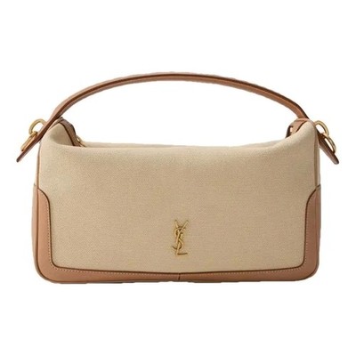 Saint Laurent YSL Camera Top-Handle Bag in Canvas and Leather AUTHENTIC* 