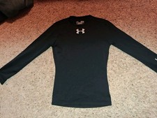 Under Armour Boys Shirt YSM. Fitted. Black ColdGear. Long-sleeved. Under...