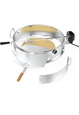Only Fire Stainless Steel Multi-Purpose Rotisserie & Pizza Combo Kit Weber 22''