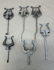 Lot of 6 Antique Metal Mixed Marching Lyres Music Holders