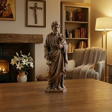 San Giuseppe che tiene gigli - palissandro PLA | decorazione casa religiosa cattolica
