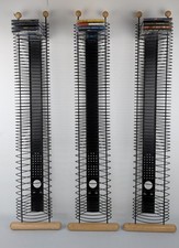 Set Of Wood & Black Metal Wall Mounted CD Storage Racks For 165 CDs 103x24x12cm
