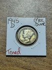 1945 D Mercury Silver Dime Nice XF Extra Fine Toned Toning US 10c Coin (Raw14413