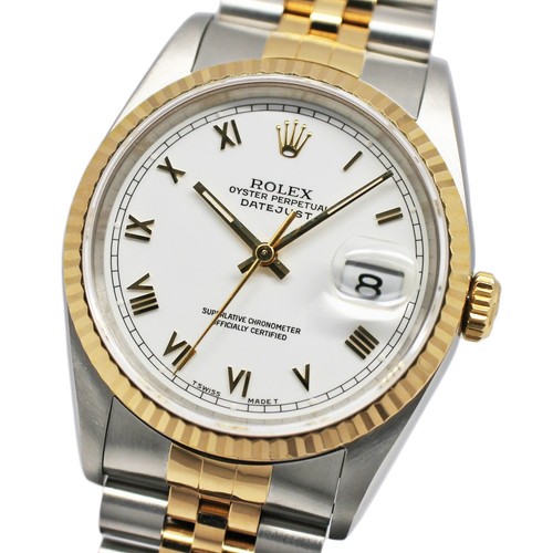 Rolex Datejust 16233 E number White Rome SS YG Automatic Men's Warranty included - Picture 2 of 10