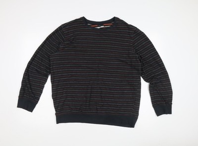 Alphar One Herren Pullover Sweatshirt schwarz XL gestreift