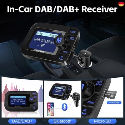 DeeprBetter DAB Adapter für Autoradio, 2.4 DAB Plus Radio Auto FM