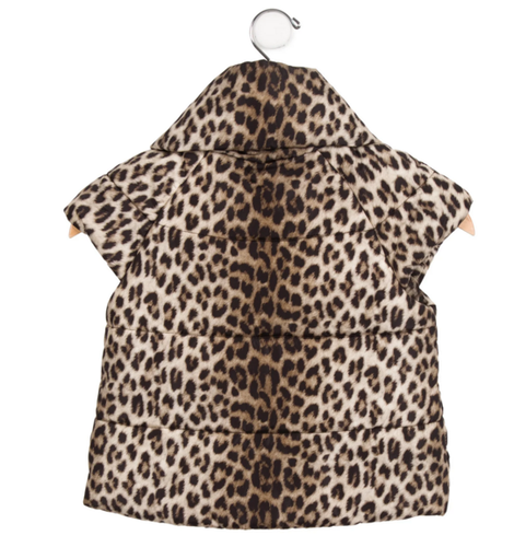 NWT LANVIN PARIS PETITE GIRLS LEOPARD PUFFER VEST SZ 8 $1090 - Picture 2 of 4