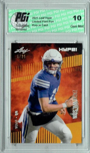 Zach Wilson 2021 Leaf HYPE! #58 Gold The #1 of 25 Rookie Card PGI 10