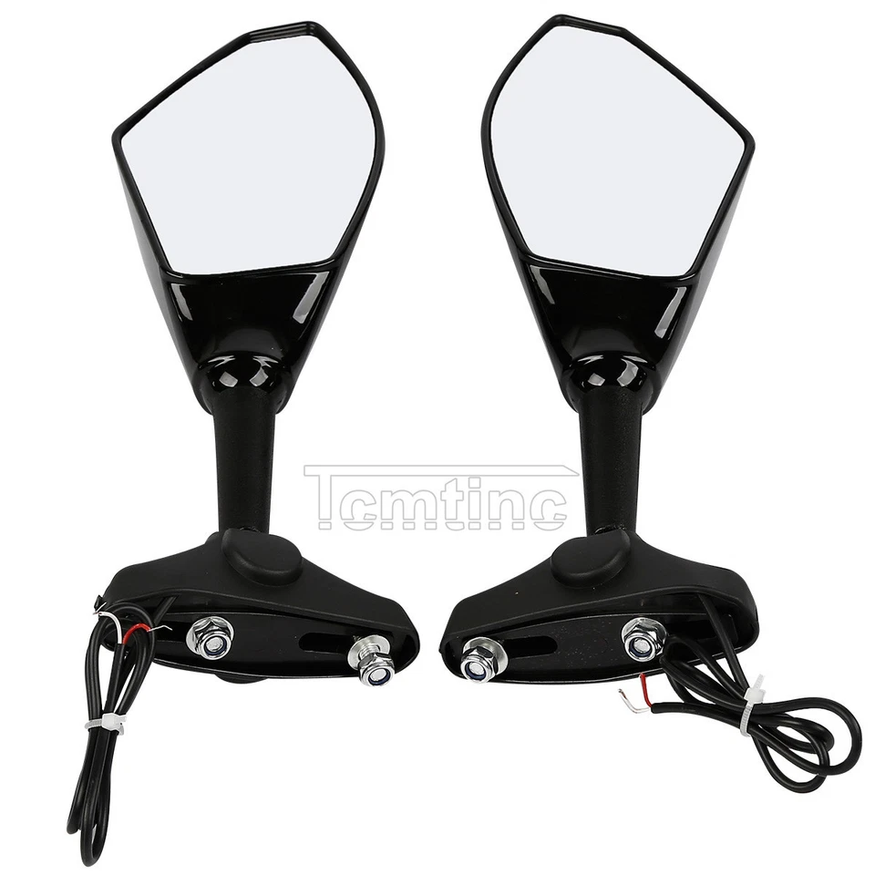 Espejos retrovisores laterales LED intermitente aptos para Yamaha YZF R6 1999-2012 R6S 06-09 Foto 2 de 4