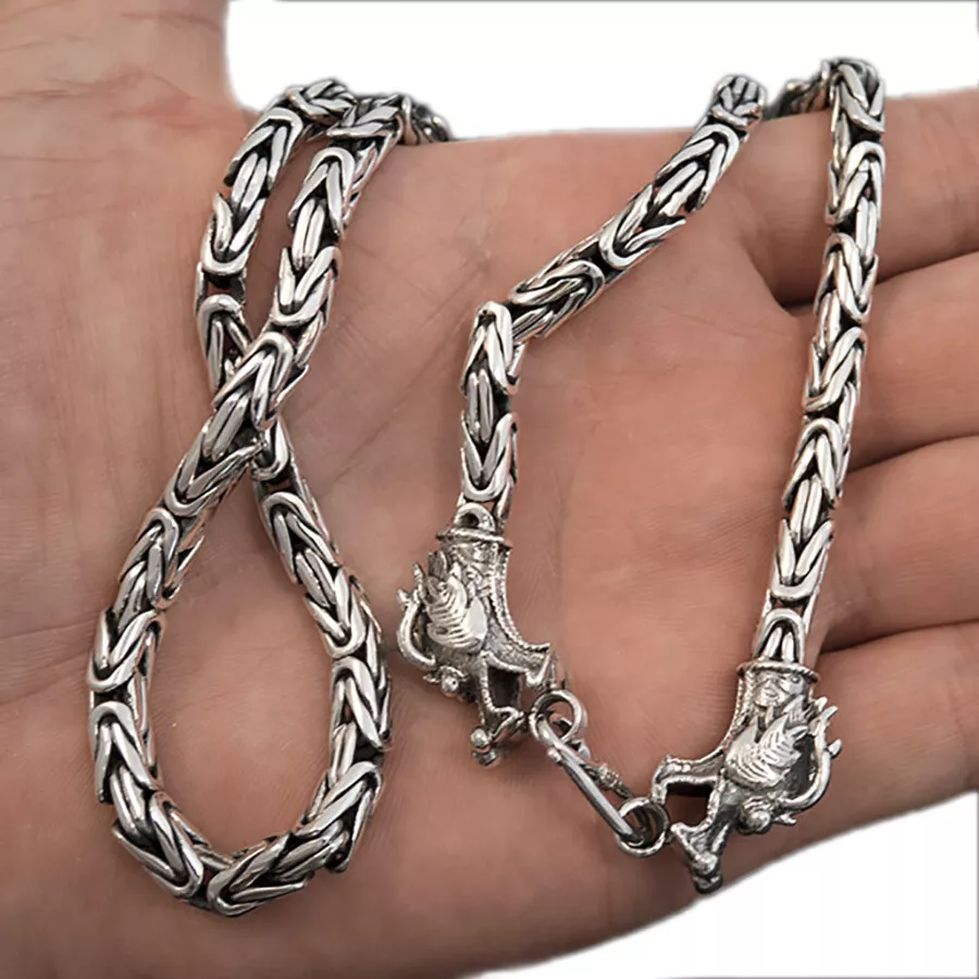 93g 20 51cm 2 headed dragon snake woven bali 925 sterling silver