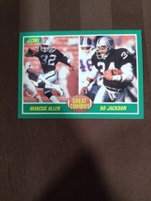 1989 Score #284 Marcus Allen / Bo Jackson Los Angeles Raiders Football