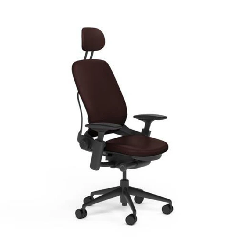 Steelcase Leap Office Chair V2 Adjustable Headrest Mahogany