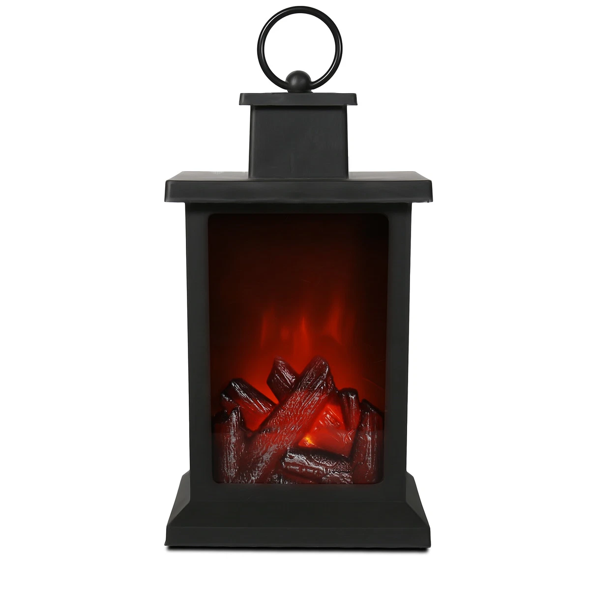 LED Fireplace Lantern Flamless Log Fire Effect Vintage Lamp Christmas Home Decor