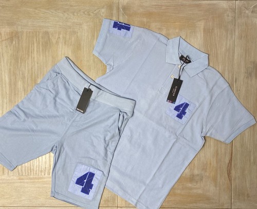 Conjunto de chándal de verano azul grande polo pantalones cortos para hombre PVP £50 - Imagen 2 de 12