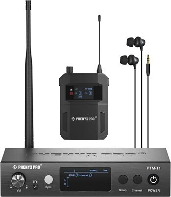 Phenyx Pro UHF Mono Wireless in-Ear Monitor System, Metal Wireless IEM System,